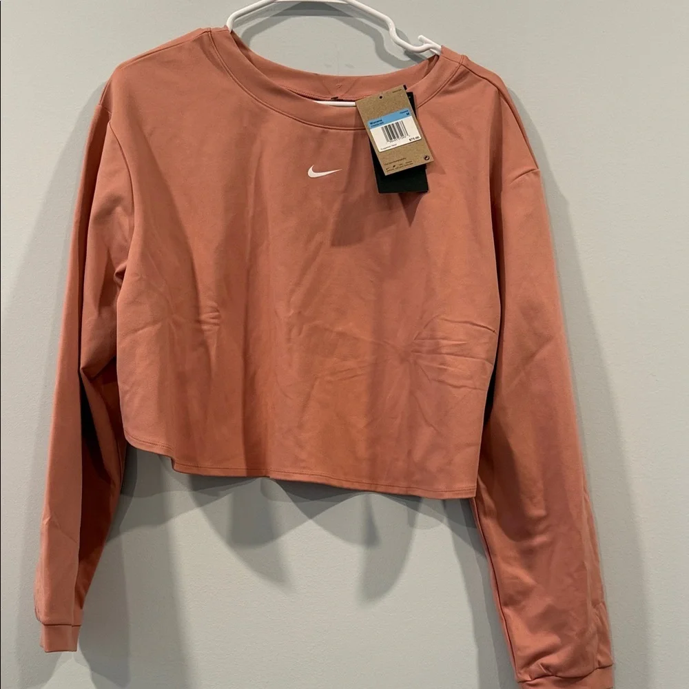 NWT Nike Women's Cropped Long-Sleeve Top - Terracotta - Picture 1 of 4